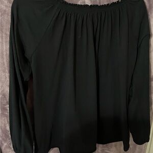 Chaser Black Off-Shoulder Blouse Black 100% Cotton Size Large NWT